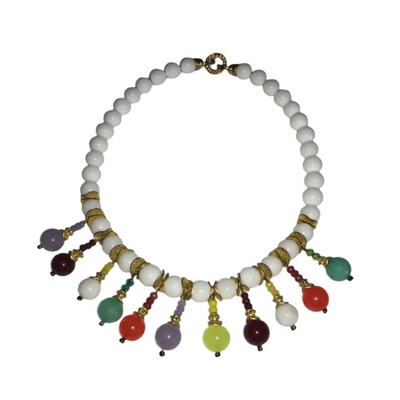 Vintage Semiprecious Varieties Stones Necklace - Picture 5 of 7